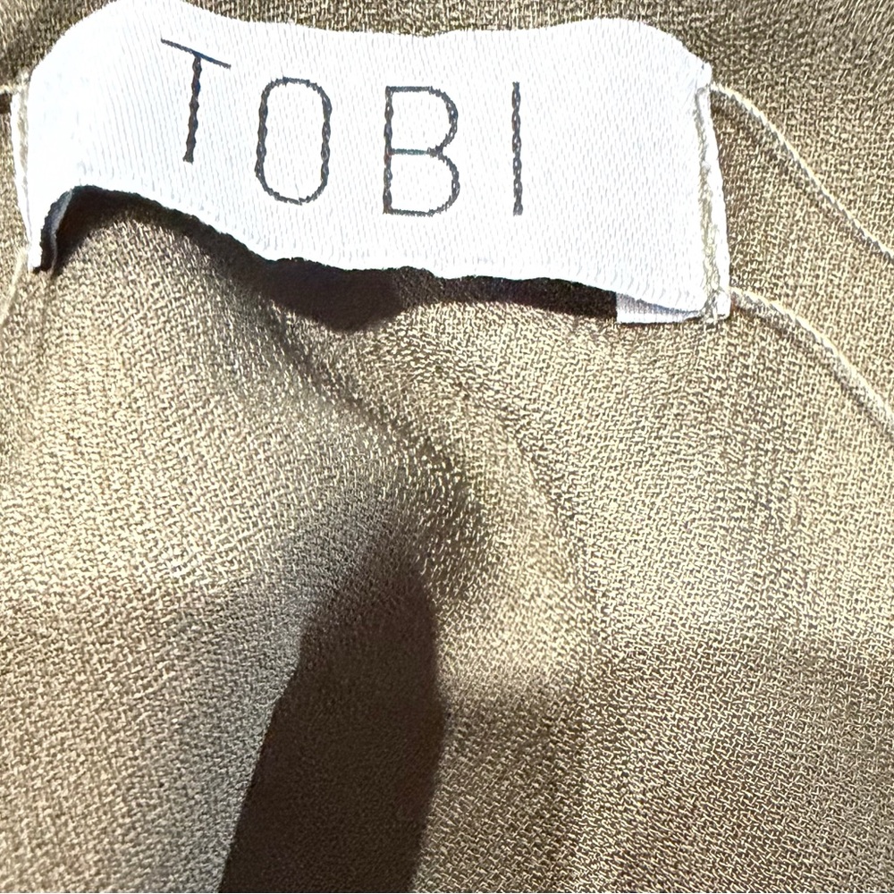 Tobi Olive V-Neck Silk-Feel Cami. Hardly Used - Picture 2 of 5